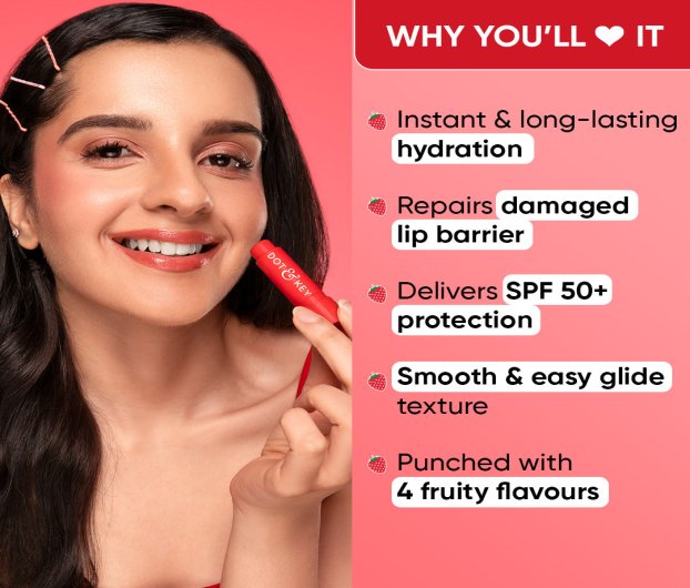 DOT & KEY SPF 50+ BARRIER REPAIR HYDRATING LIP BALM STRAWBERRY RED 4.5 GM