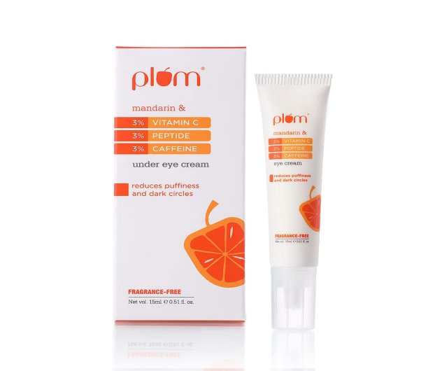 PLUM UNDER EYE CREAM WITH MANDARIN, 3% VITAMIN C, 3% PEPTIDE & 3% CAFFEINE 15ML
