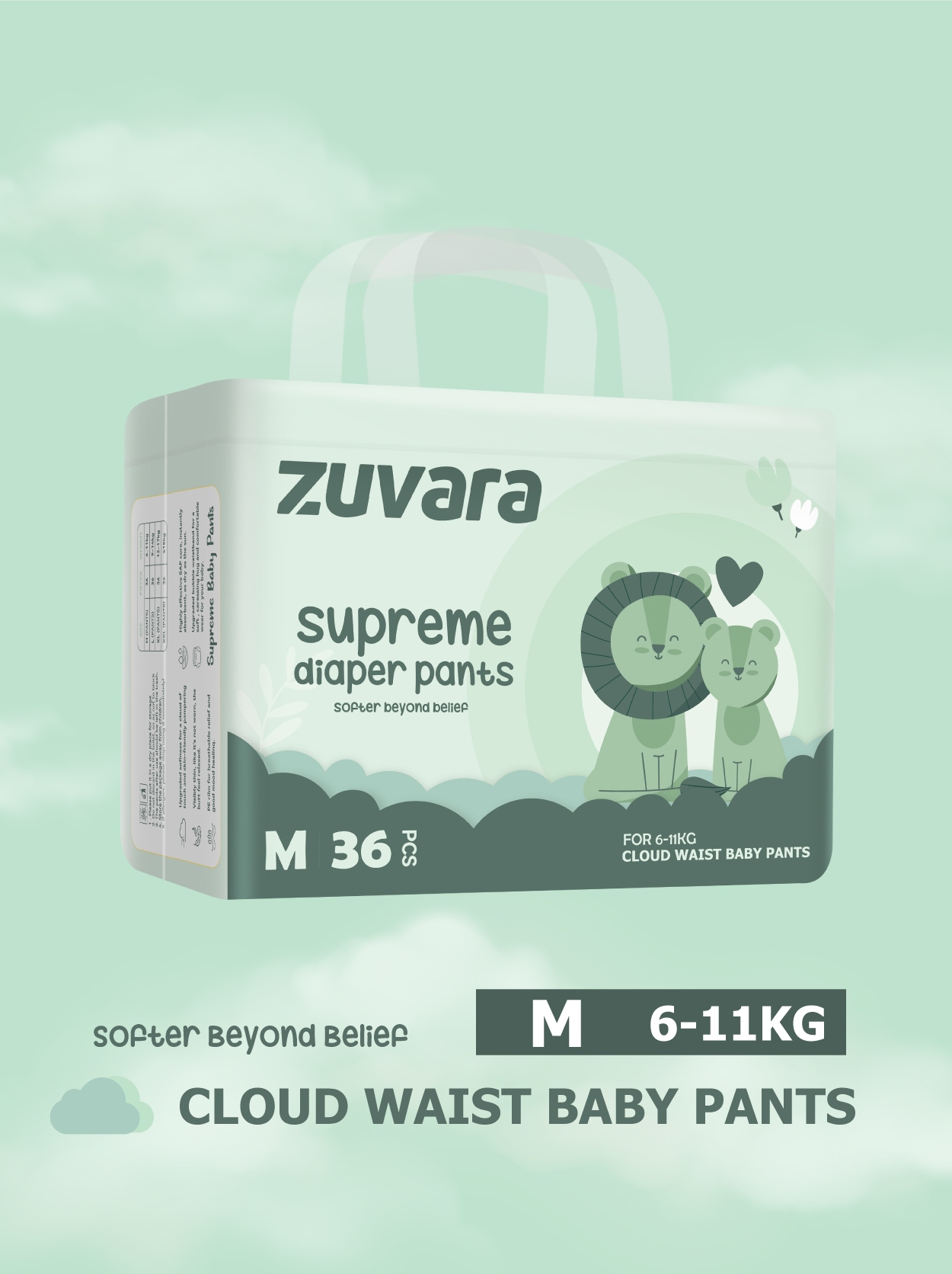 Zuvara Supreme Diaper Pant - M (Pack of 36)