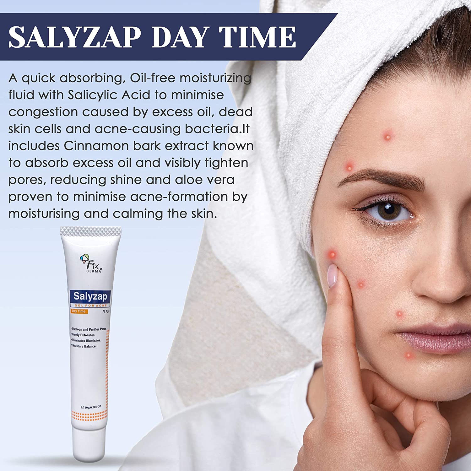 FIXDERMA SALYZAP GEL FOR ACNE DAY TIME 20G