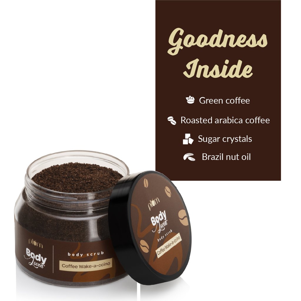 PLUM BODYLOVIN COFFEE WAKE ACCINO BODY SCRUB - 100 GM