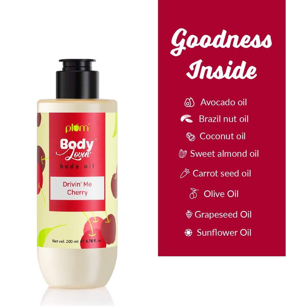 PLUM BODYLOVIN DRIVIN ME CHERRY BODY OIL 200 ML