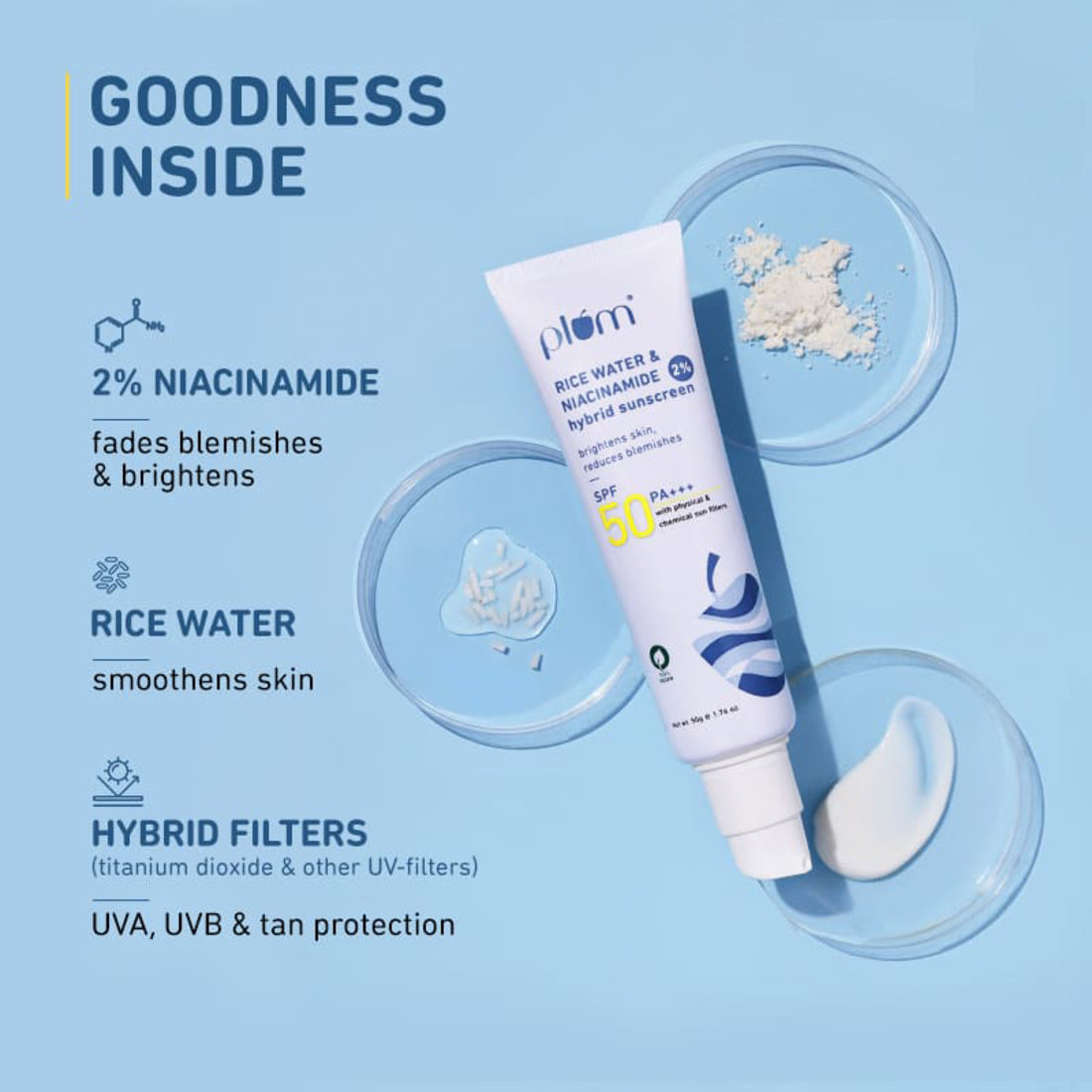 PLUM RICE WATER & NIACINAMIDE 2% HYBRID - 50 ML 
