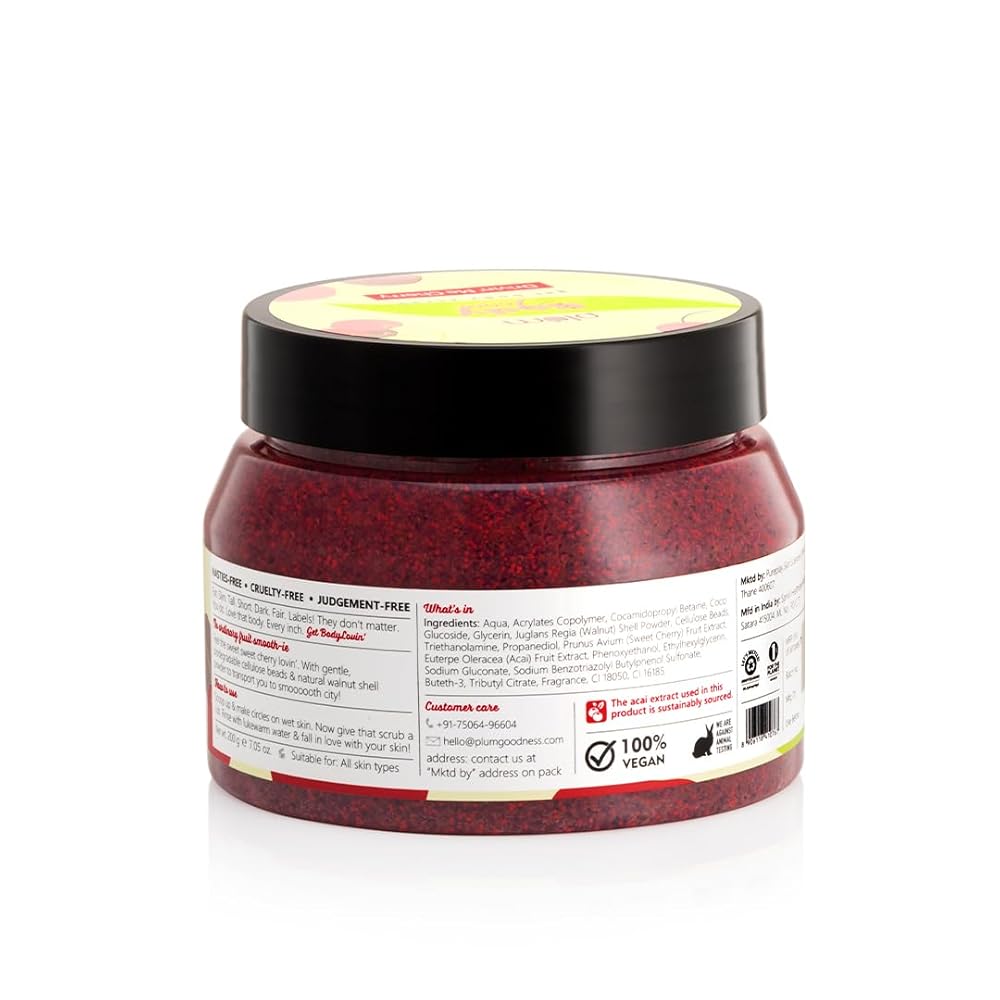 PLUM BODYLOVIN DRIVIN ME CHERRY GEL BODY SCRUB - 200 GM