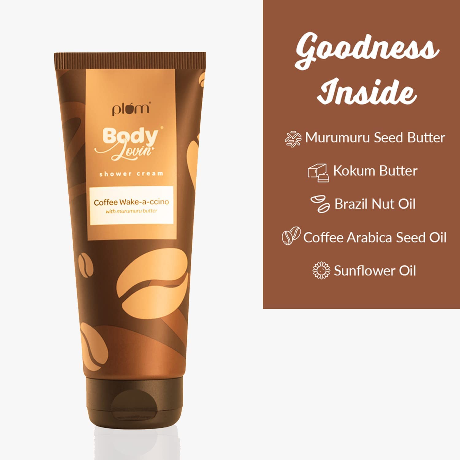 PLUM BODYLOVIN COFFEE WAKE ACCINO SHOWER CREAM - 200 GM