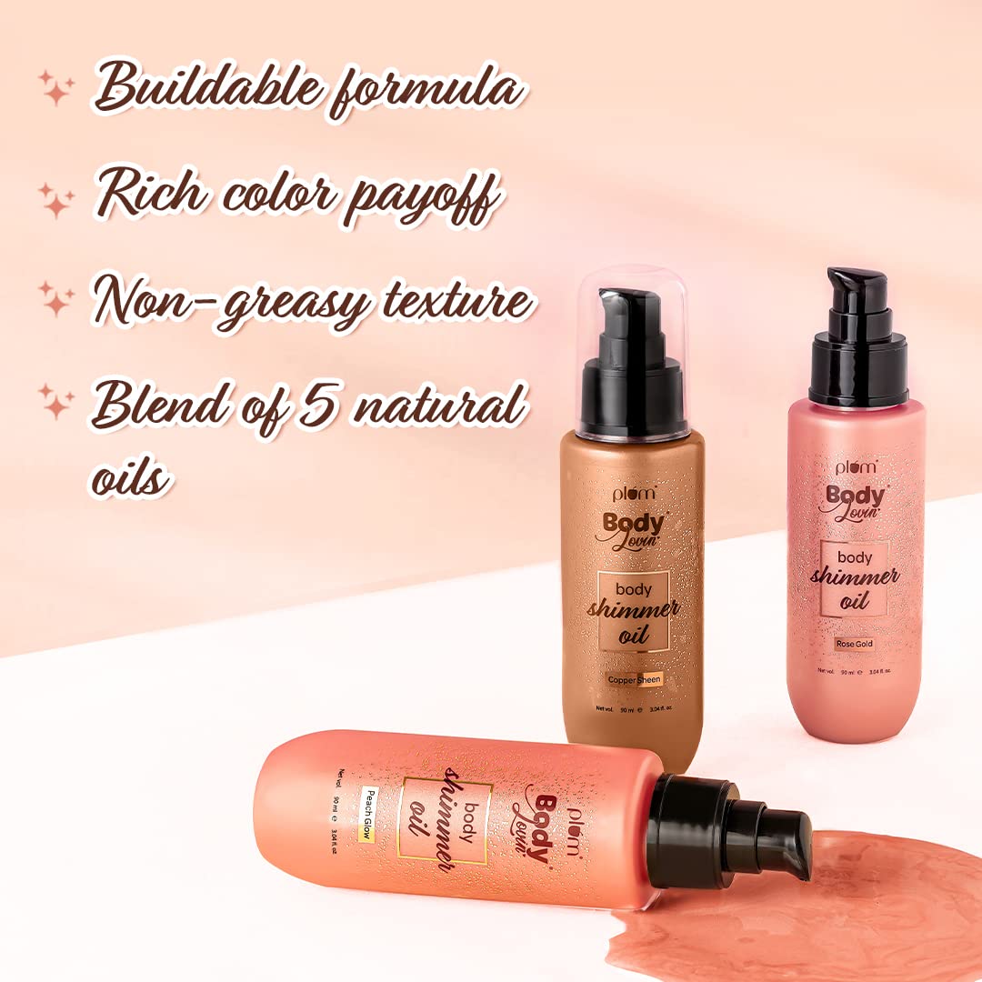 PLUM BODYLOVIN BODY SHIMMER OIL PEACH GLOW 90 ML
