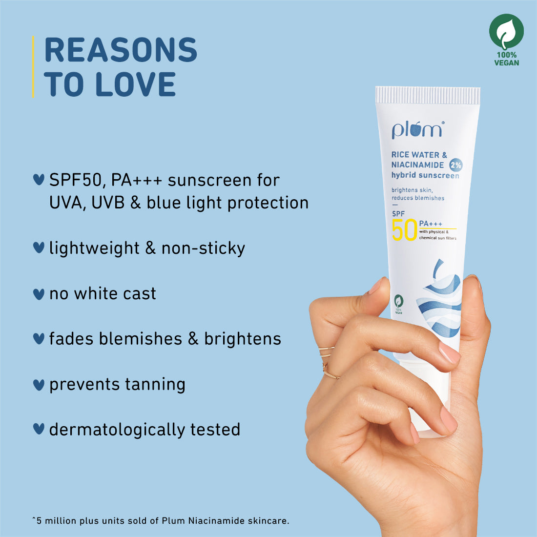PLUM RICE WATER & NIACINAMIDE 2% HYBRID - 50 ML 