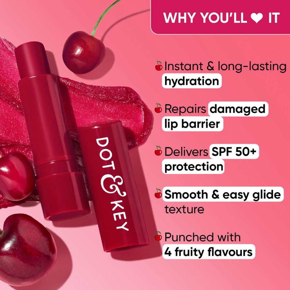 DOT & KEY SPF 50+ BARRIER REPAIR HYDRATING LIP BALM CHERRY CRIMSON 4.5 GM