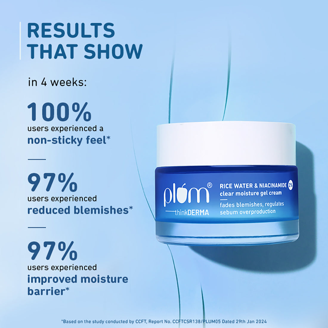 PLUM RICE WATER & NIACINAMIDE 2% CLEAR MOISTURE GEL CREAM 50 GM