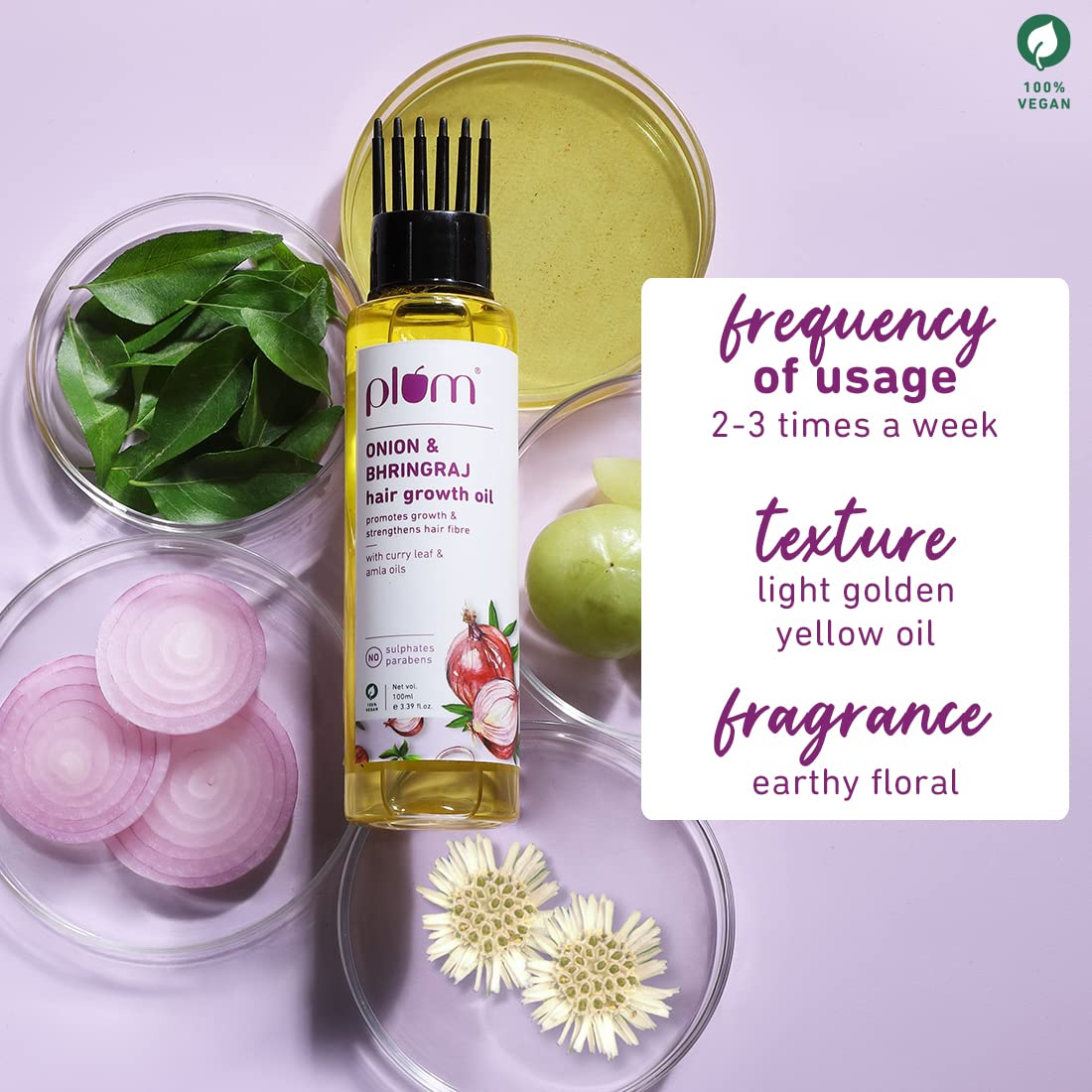 PLUM ONION & BHRINGRAJ HAIR GROWTH OIL 100ML
