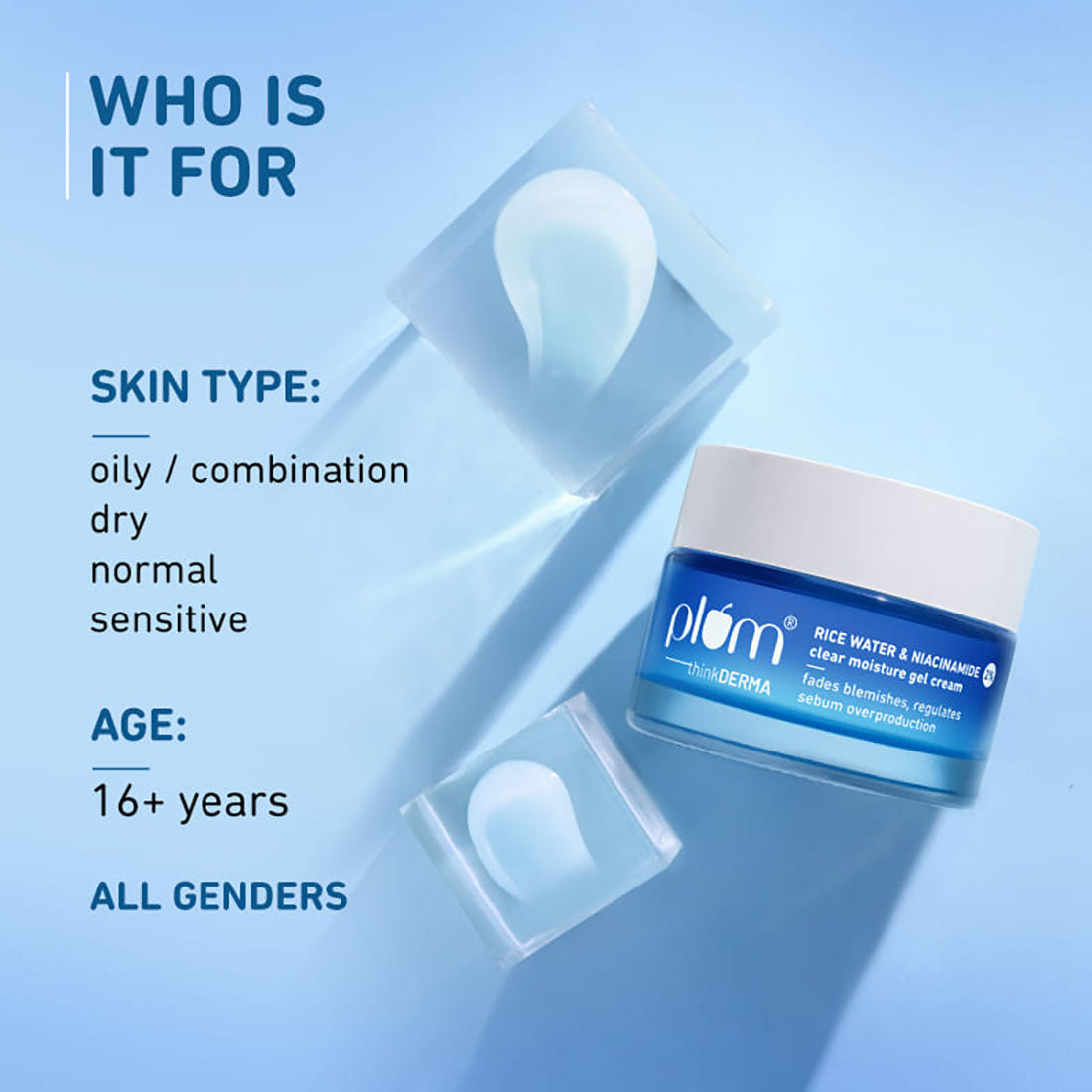 PLUM RICE WATER & NIACINAMIDE 2% CLEAR MOISTURE GEL CREAM 50 GM