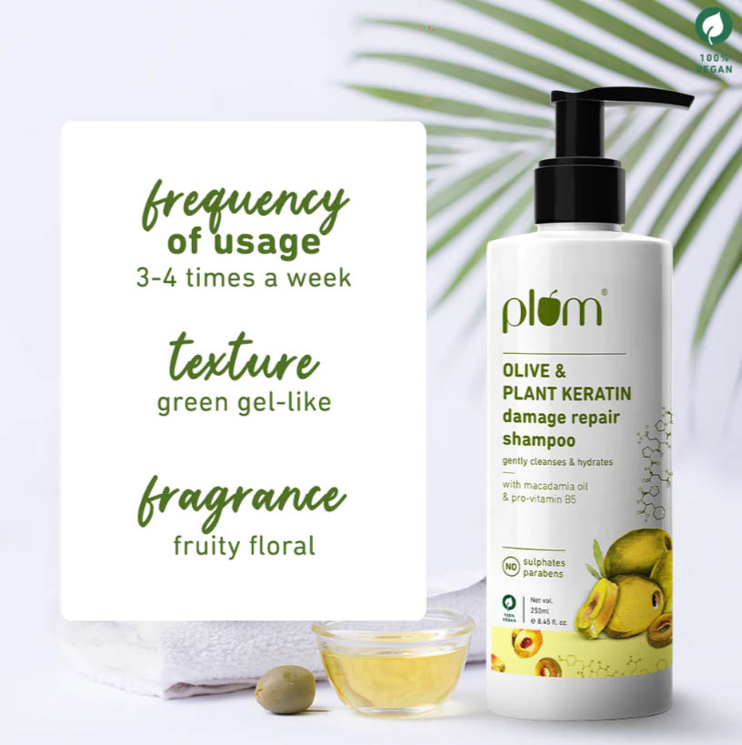 PLUM OLIVE & PLANT KERATIN DAMAGE REPAIR SHAMPOO 250 ML
