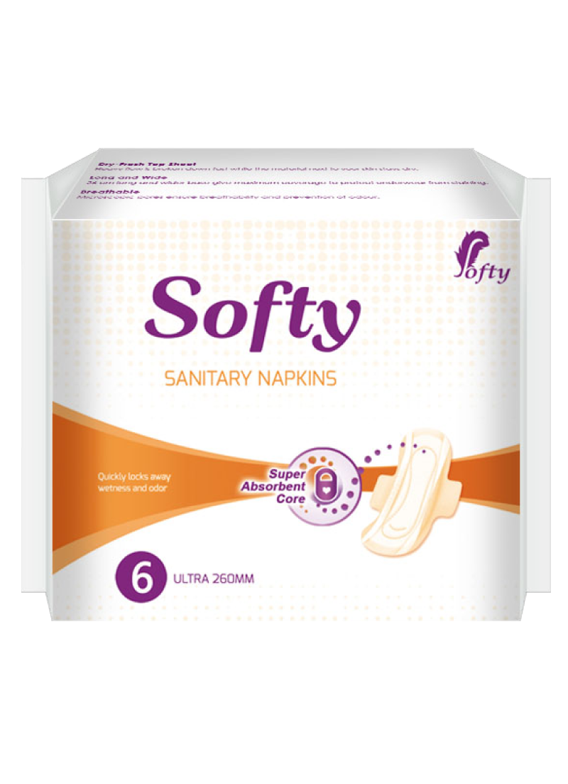 Softy Sanitary Napkins Ultra-thin 260mm