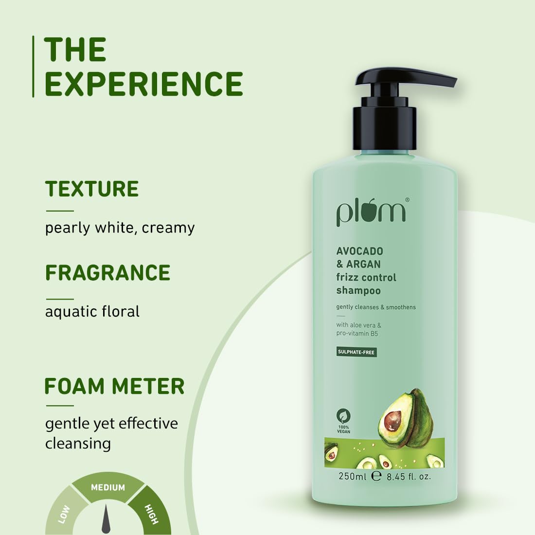 PLUM AVOCADO & ARGAN FRIZZ CONTROL SHAMPOO 250 ML