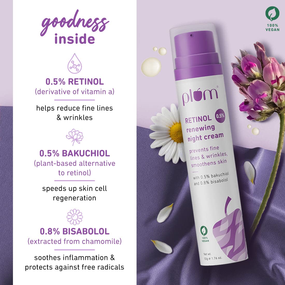 PLUM RETINOL 0.5% RENEWING NIGHT CREAM 50 GM