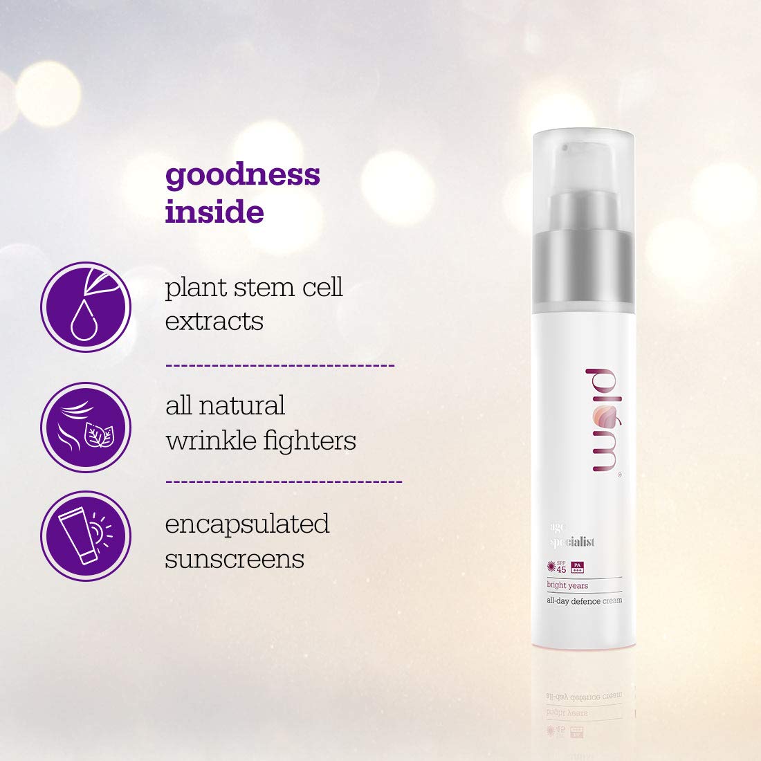 PLUM BRIGHT YEARS ALL-DAY DEFENCE CREAM SPF 45 , 50 ML 