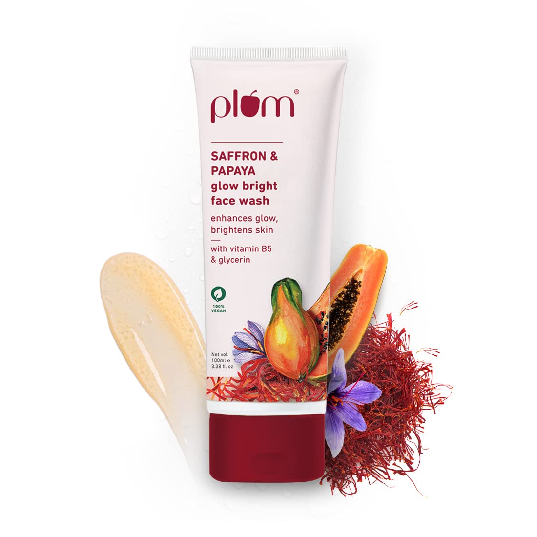 PLUM SAFFRON & PAPAYA GLOW BRIGHT FACE WASH 100 ML