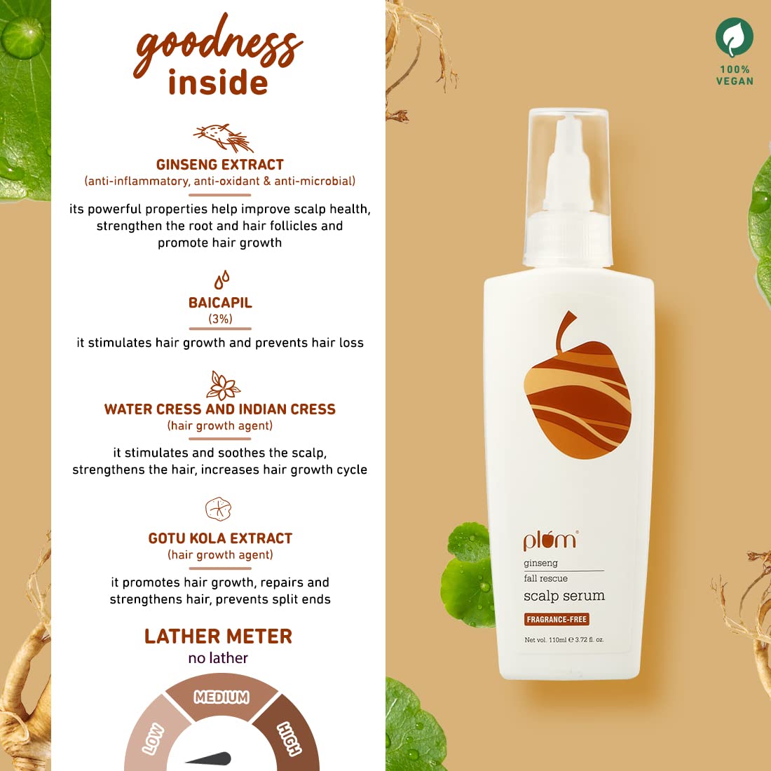 PLUM GINSENG FALL RESCUE SCALP SERUM 110ML