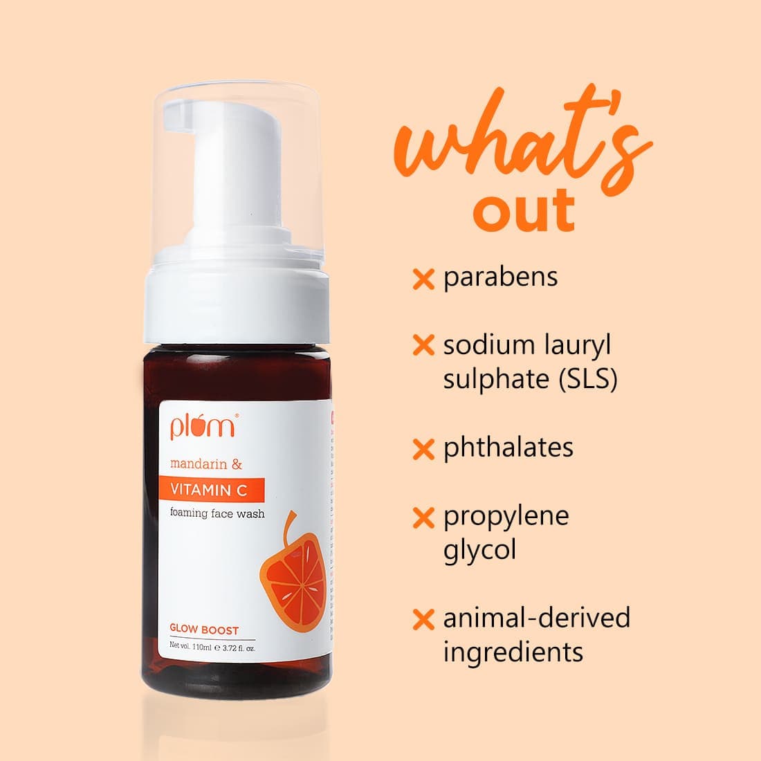 PLUM MANDARIN & VITAMIN C FOAMING FACE WASH 110 ML