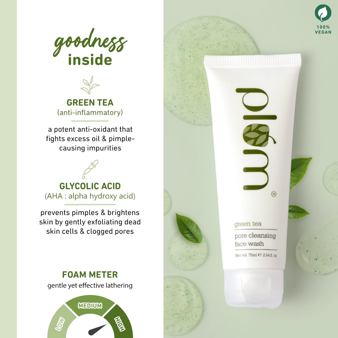PLUM GREEN TEA PORE CLEANSING FACE WASH - 50 ML