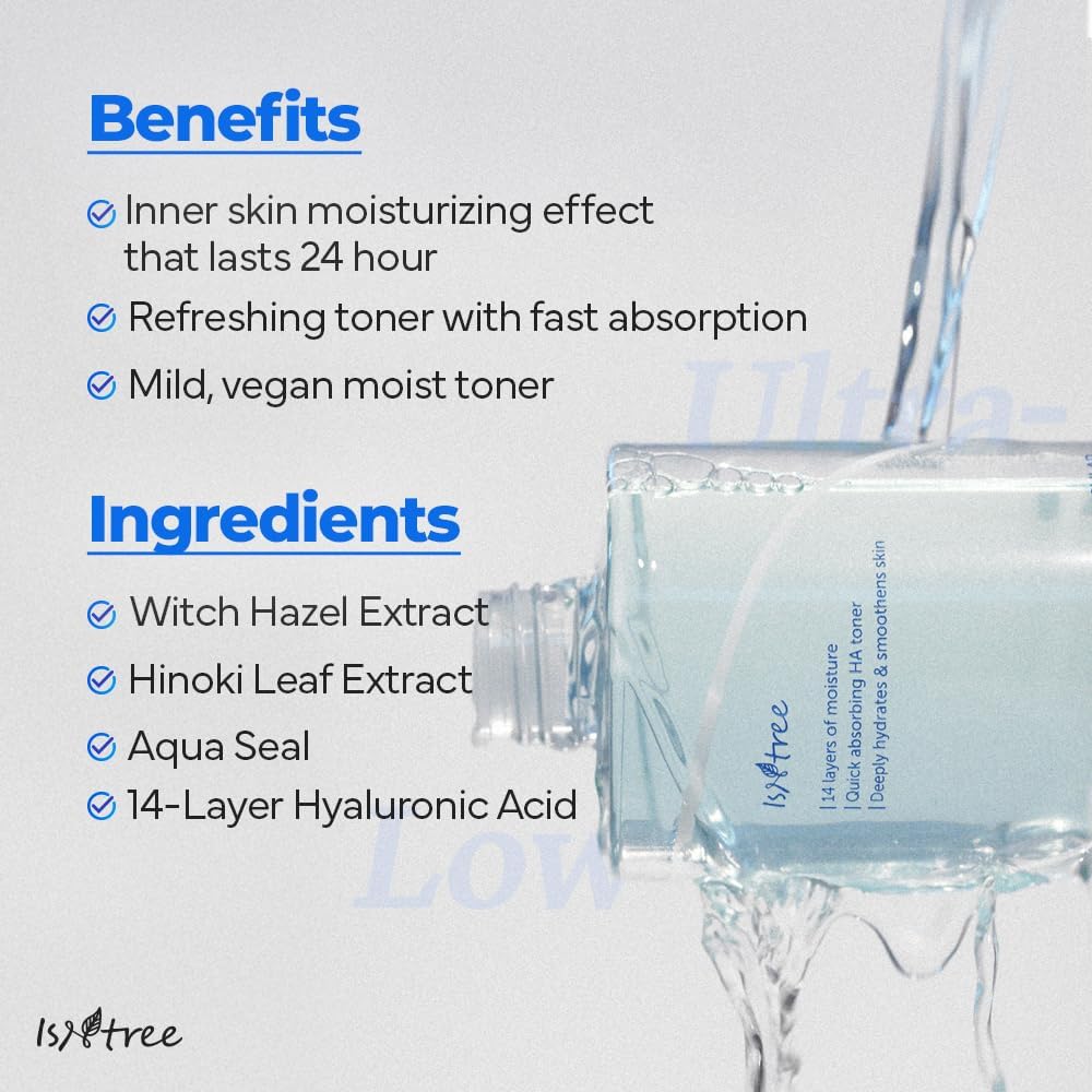 SNTREE ULTRA-LOW MOLECULAR HYALURONIC ACID TONER 300ML - DEEPLY HYDRATING FACIAL TONER