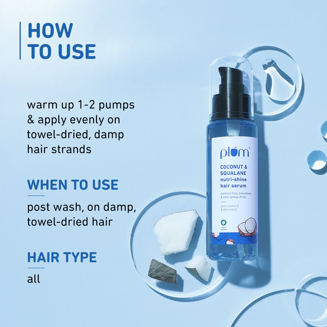 PLUM COCONUT & SQUALANE NUTRI-SHINE HAIR SERUM 75ML