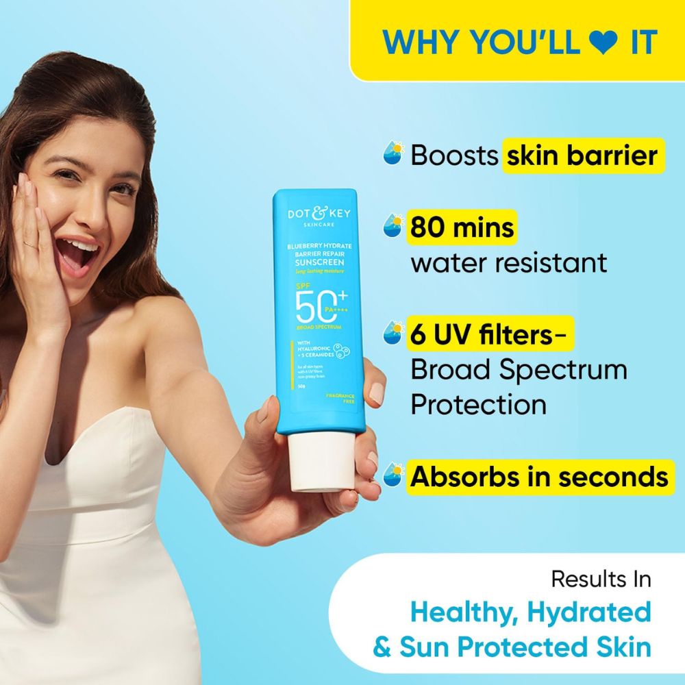DOT & KEY BLUEBERRY HYDRATE REPAIR SUNSCREEN SPF 50+ PA ++++ 80 GM