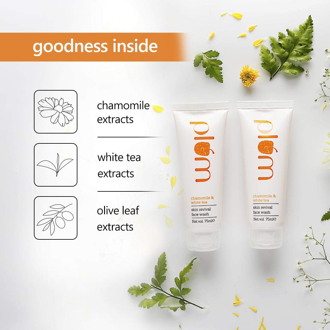 PLUM CHAMOMILE & WHITE TEA SKIN REVIVAL FACE WASH 75ML