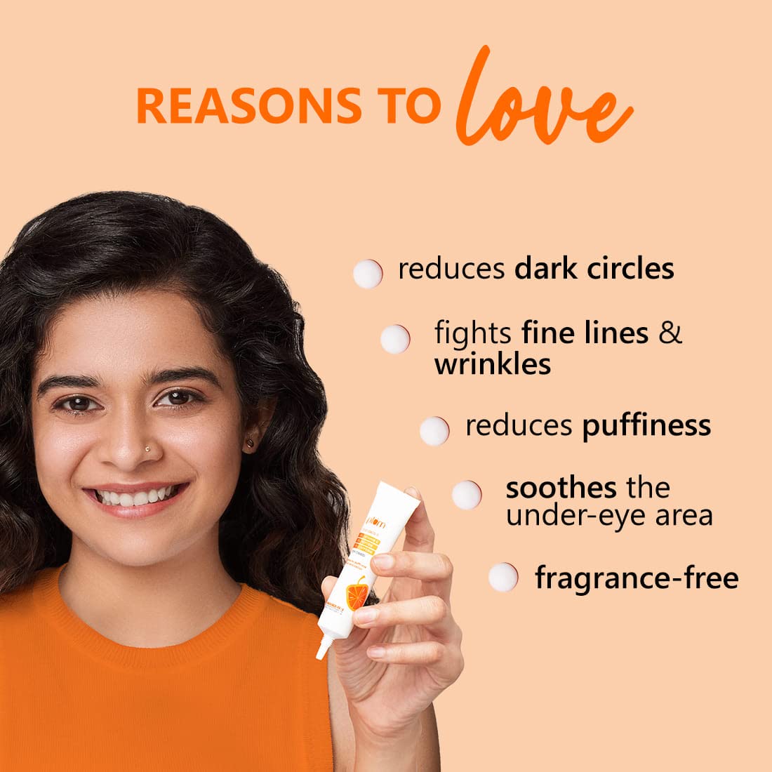 PLUM UNDER EYE CREAM WITH MANDARIN, 3% VITAMIN C, 3% PEPTIDE & 3% CAFFEINE 15ML