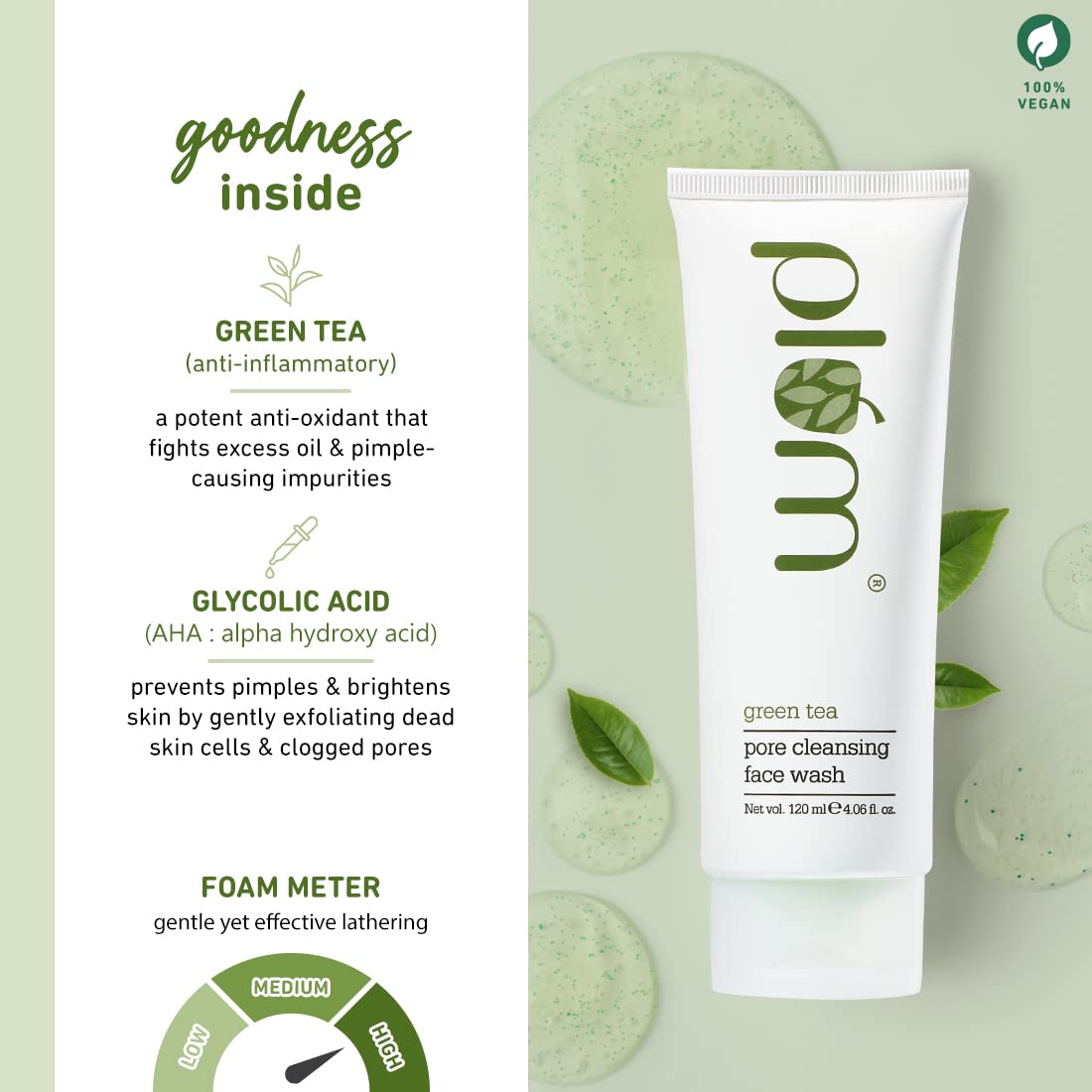 PLUM GREEN TEA PORE CLEANSING FACE WASH - 120 ML 