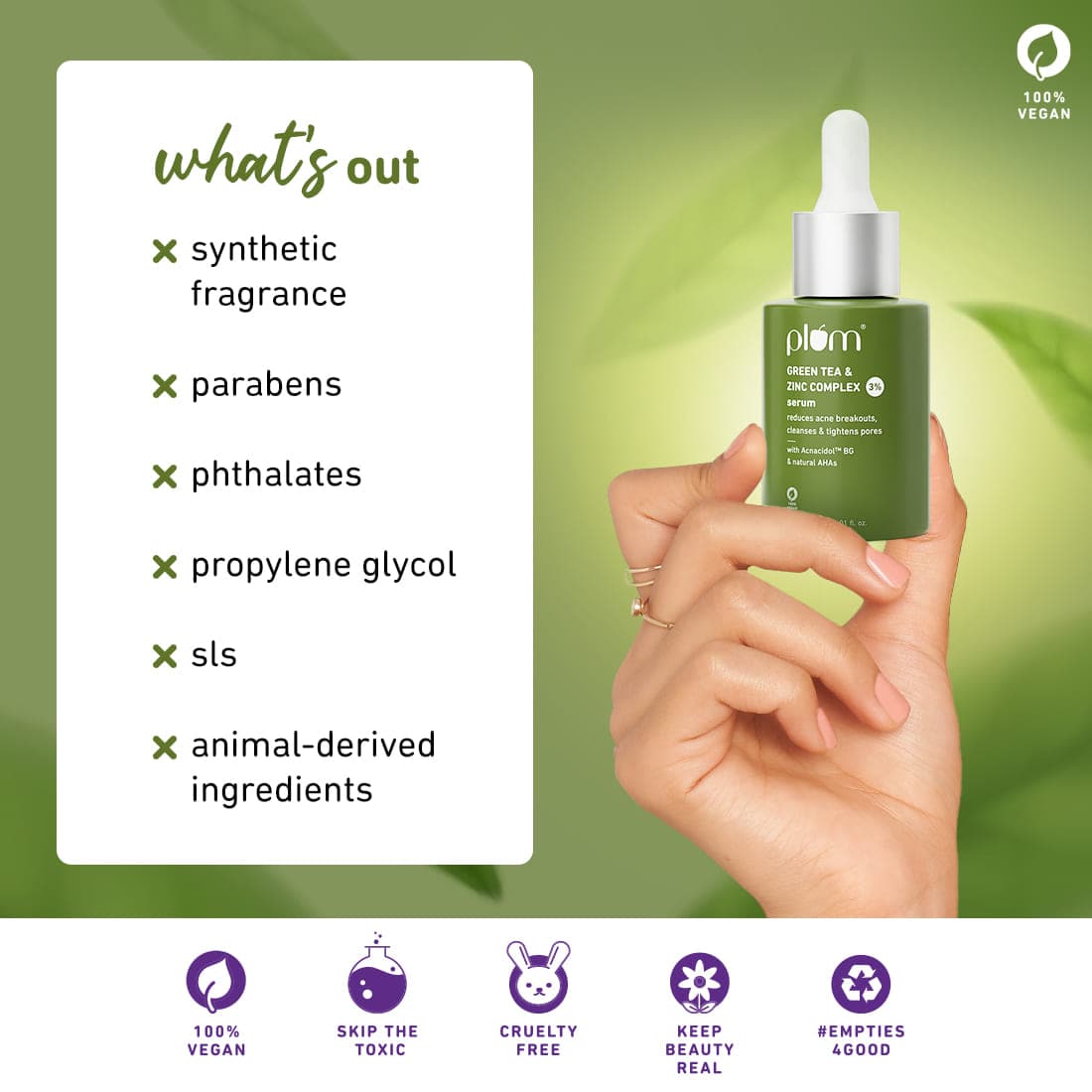  PLUM GREEN TEA & ZINC COMPLEX 3% SERUM 30 ML
